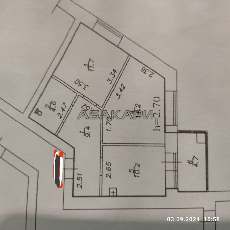 2-комнатная улица Ладо Кецховели, 17А  за 50000 руб/мес фото 21