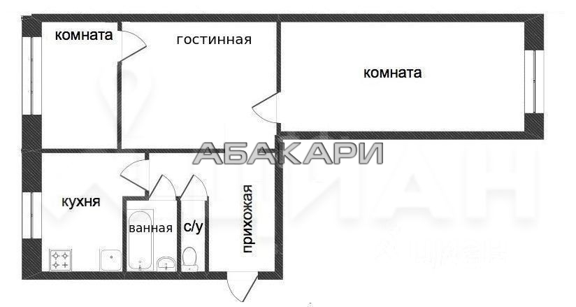 2-комнатная улица Воронова, 5  за 30000 руб/мес фото 9