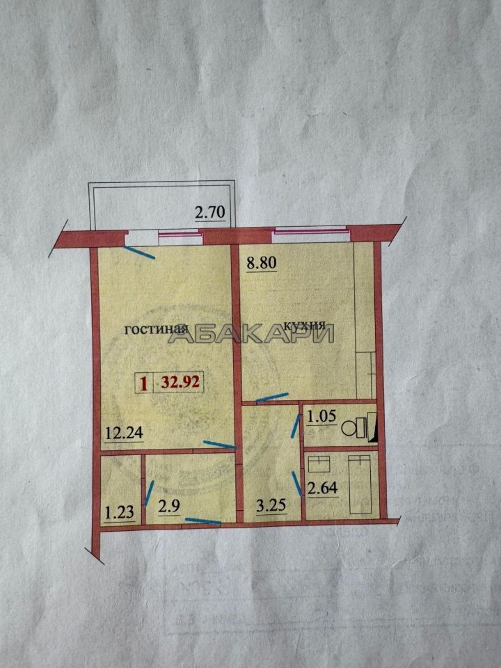 1-комнатная улица Батурина, 19  за 28000 руб/мес фото 11