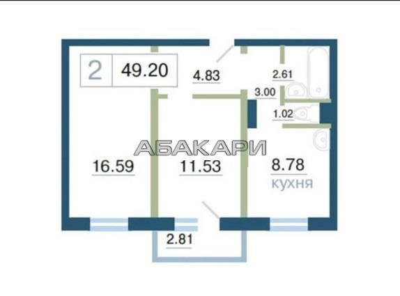 2-комнатная улица Елены Стасовой, 48Б  за 29000 руб/мес фото 8