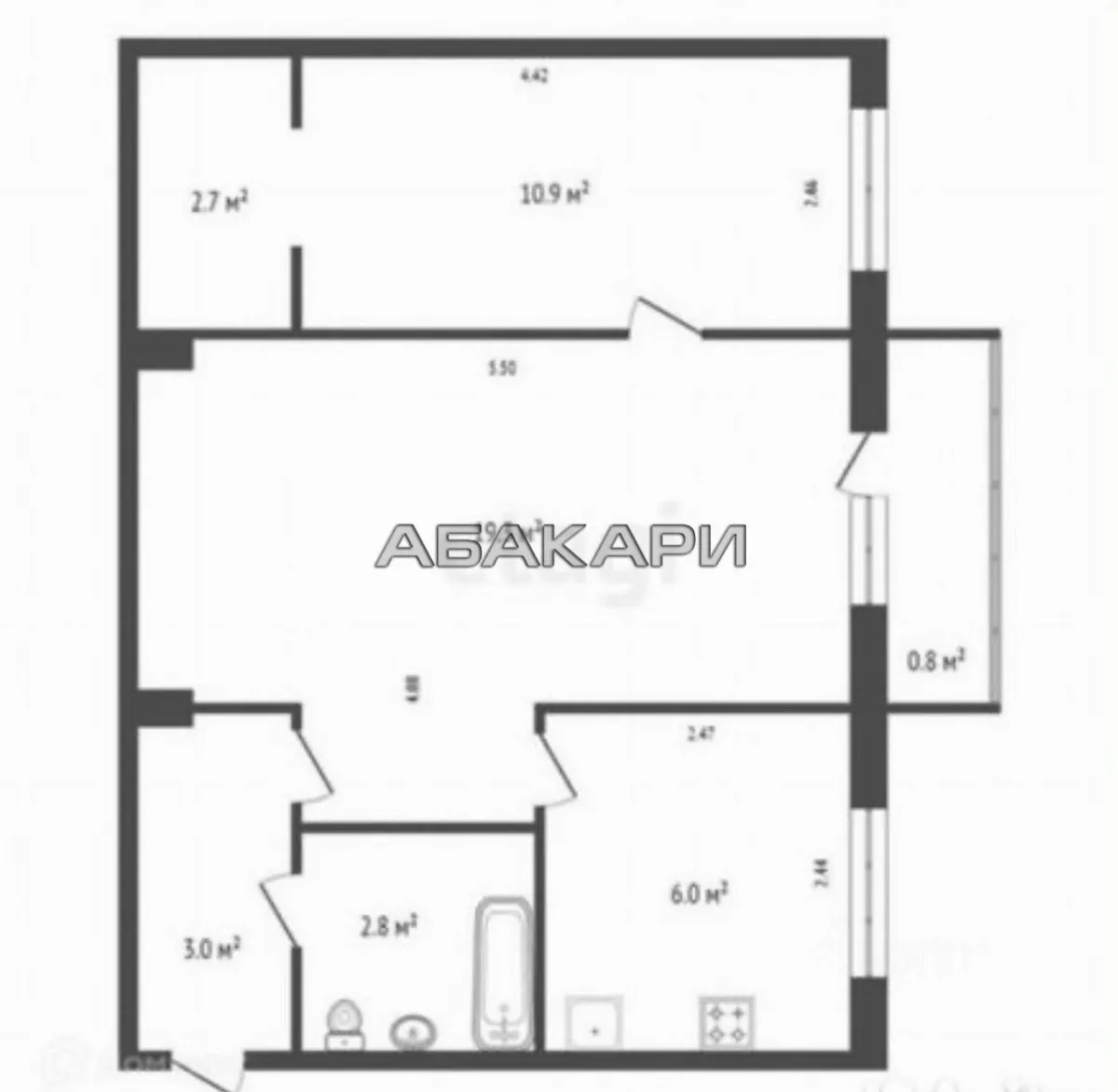 2-комнатная проспект имени Газеты Красноярский Рабочий, 191  за 35000 руб/мес фото 10